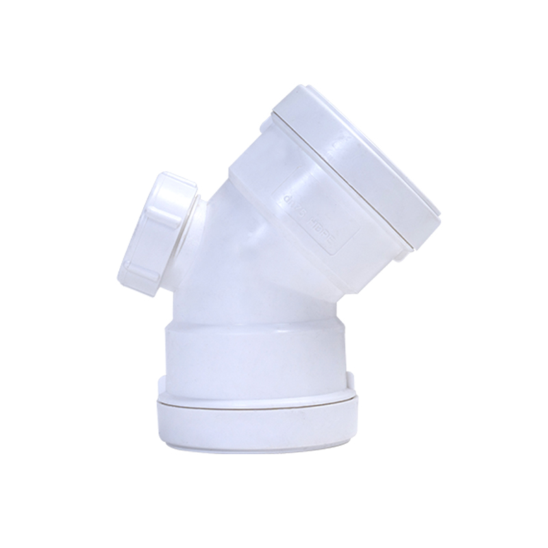 45°彎頭帶檢丨HDPE壓蓋柔性承插鏈接靜音管